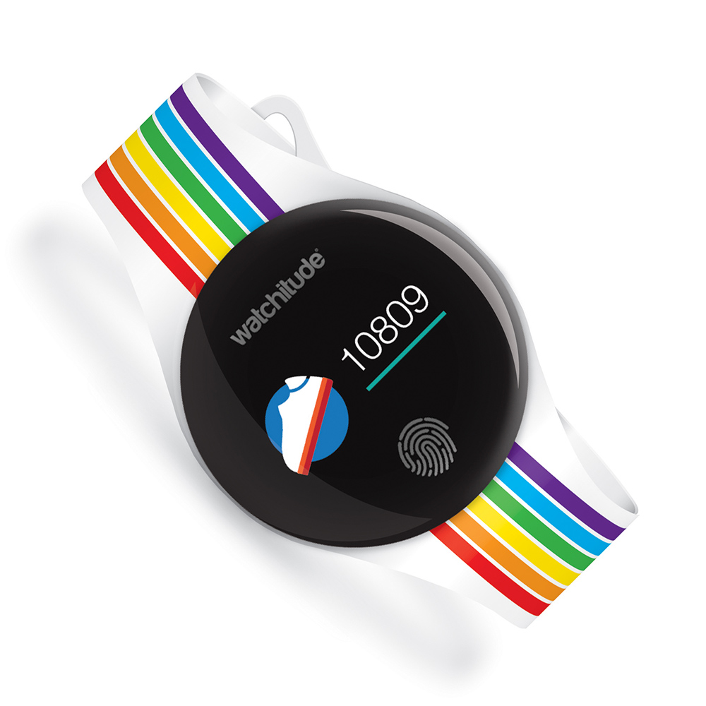 Rainbow Stripes - Watchitude Move2 - Kids Activity Plunge Proof Watch