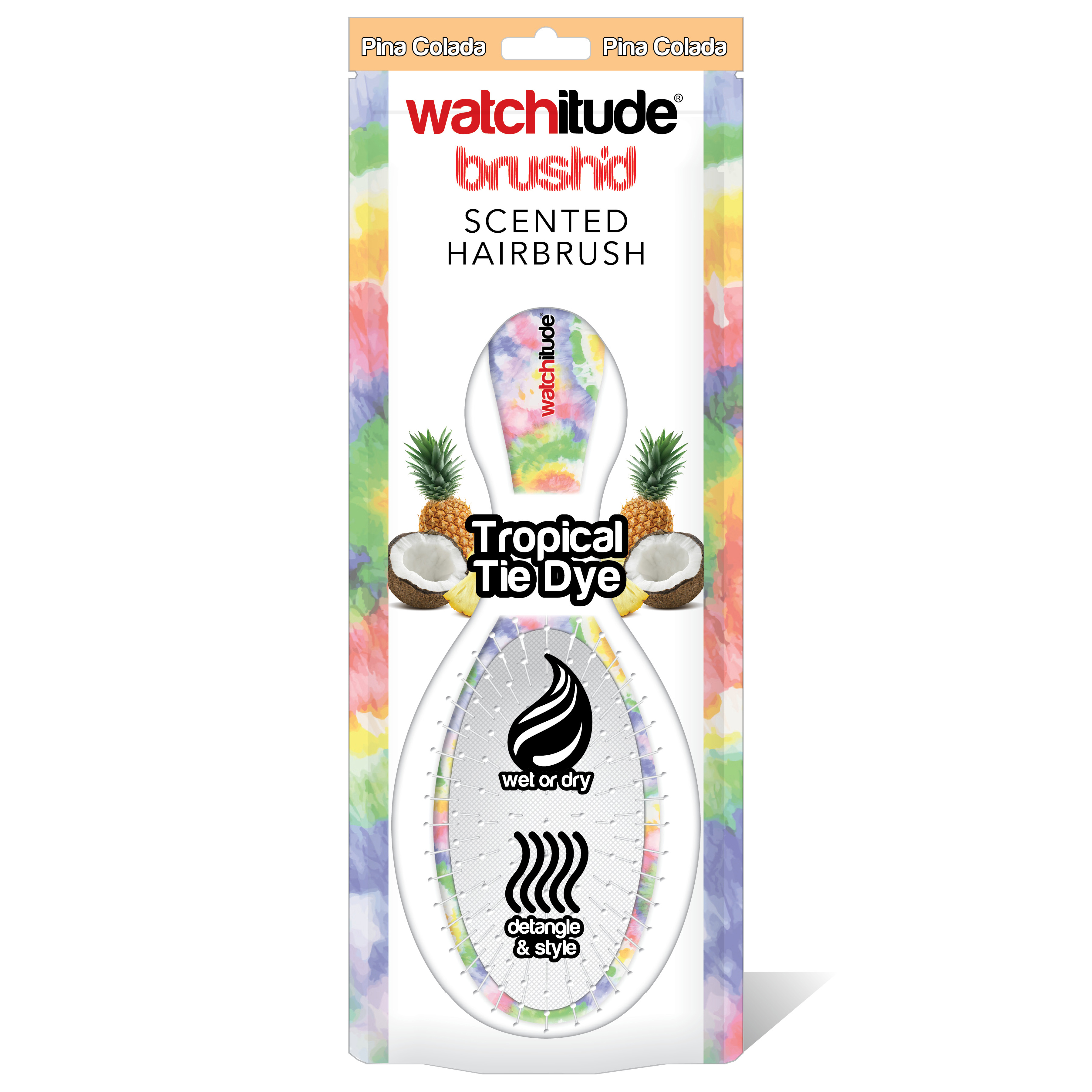 Tropical Tie Dye - Scented Hair Brush by Watchitude image number 2