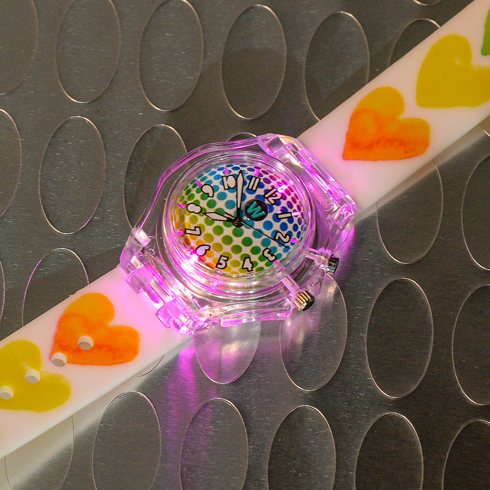 Watercolor Hearts - Watchitude Glow - Led Light-up Watch image number 6