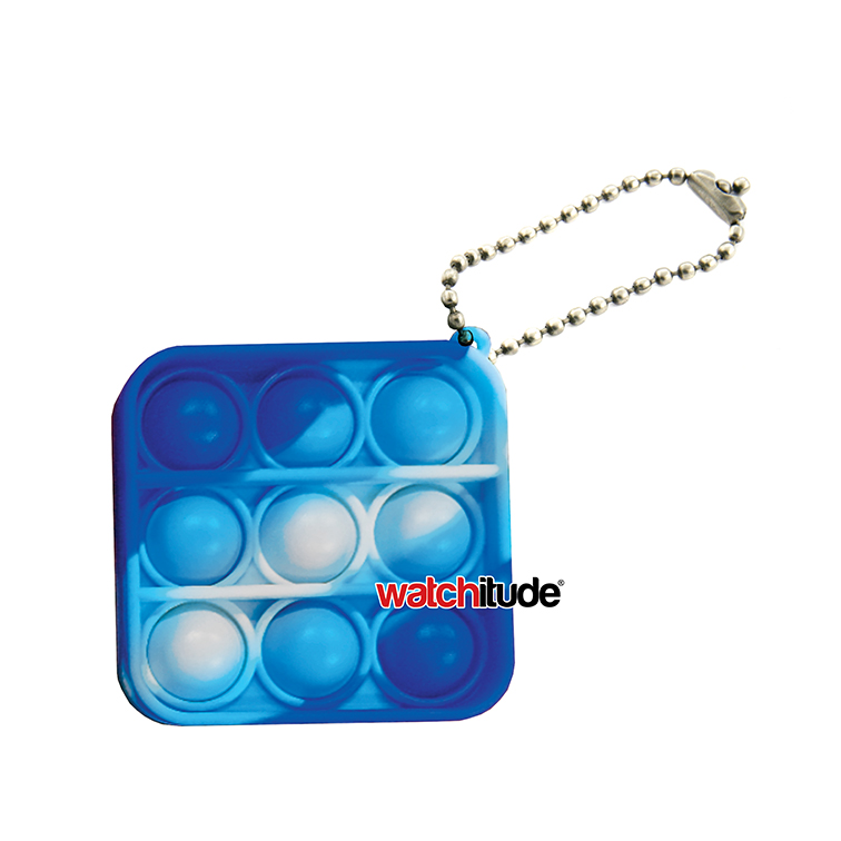 Square keychain, Ocean Blue - Watchitude Bubble Popping Toy