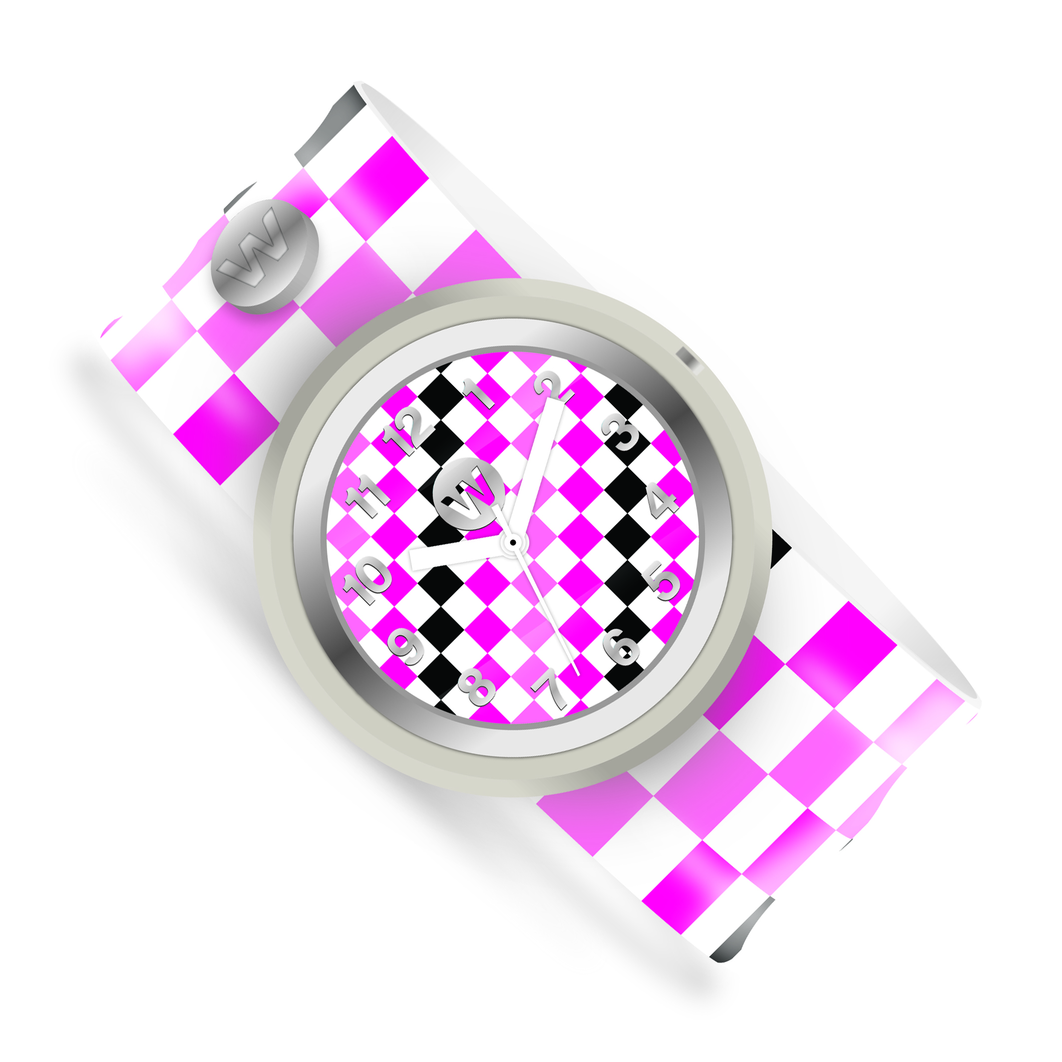 Pink Checkers - Watchitude Slap Watch image number 0