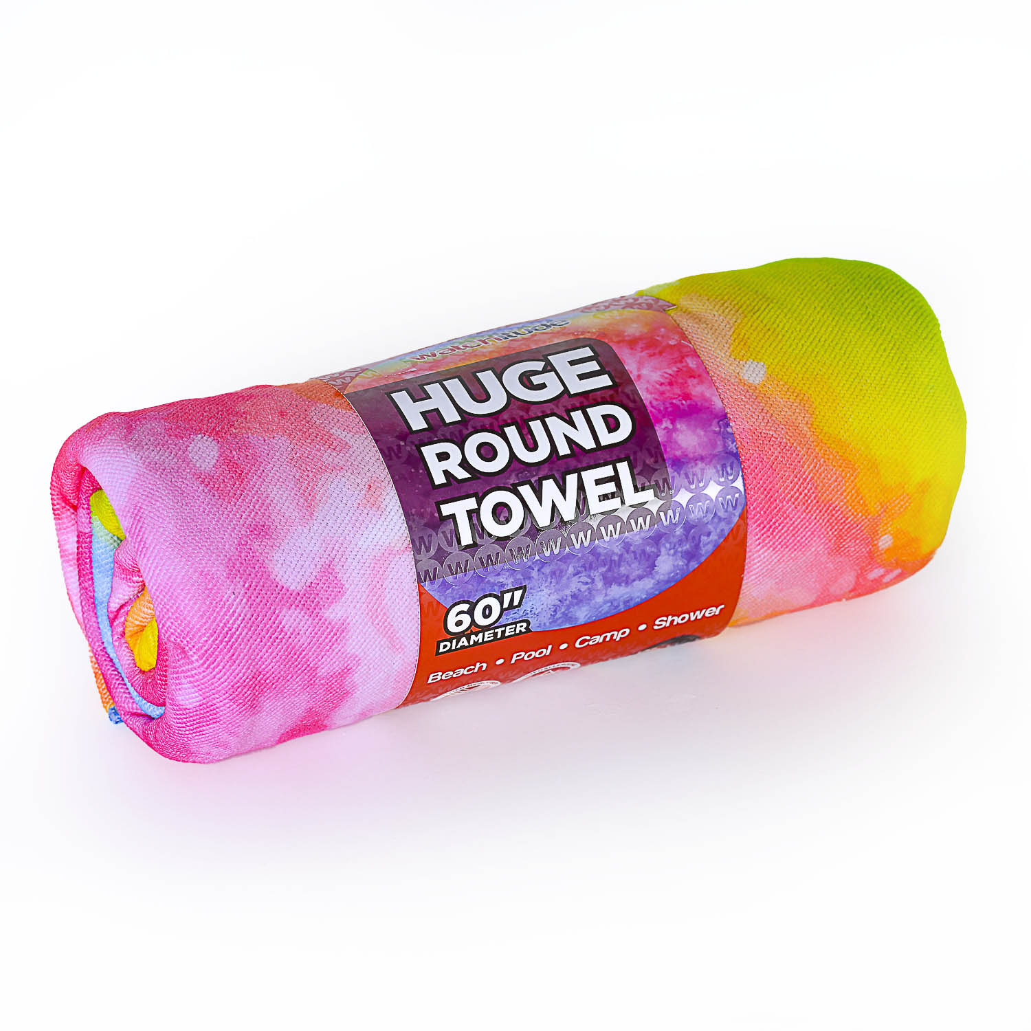 Rainbow Tie Dye - Watchitude Huge Round Towel
