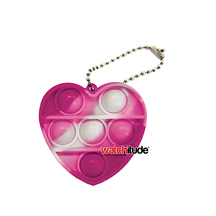 Heart keychain, Pink Cloud - Watchitude Bubble Popping Toy