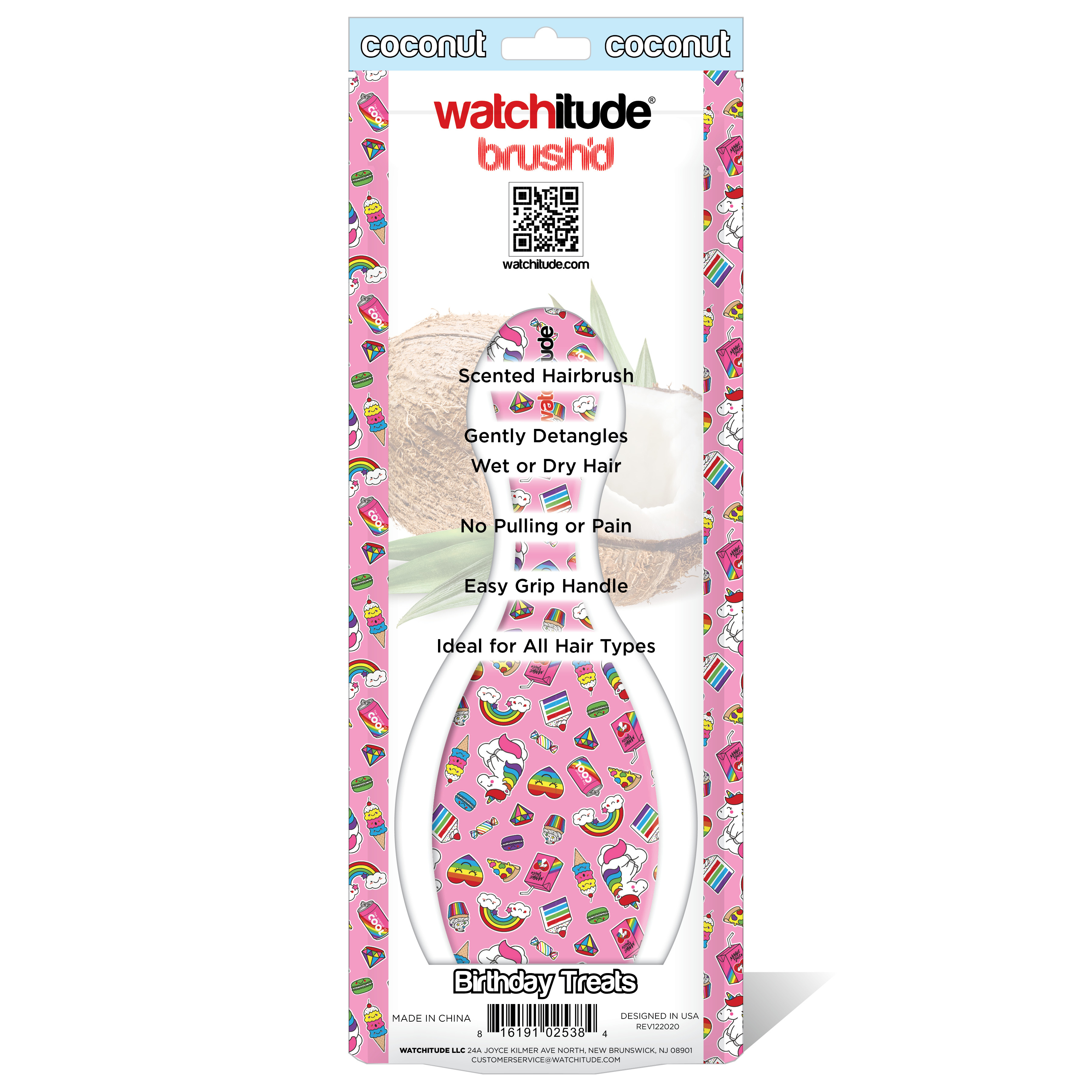 Birthday Treats - Scented Hair Brush by Watchitude image number 1