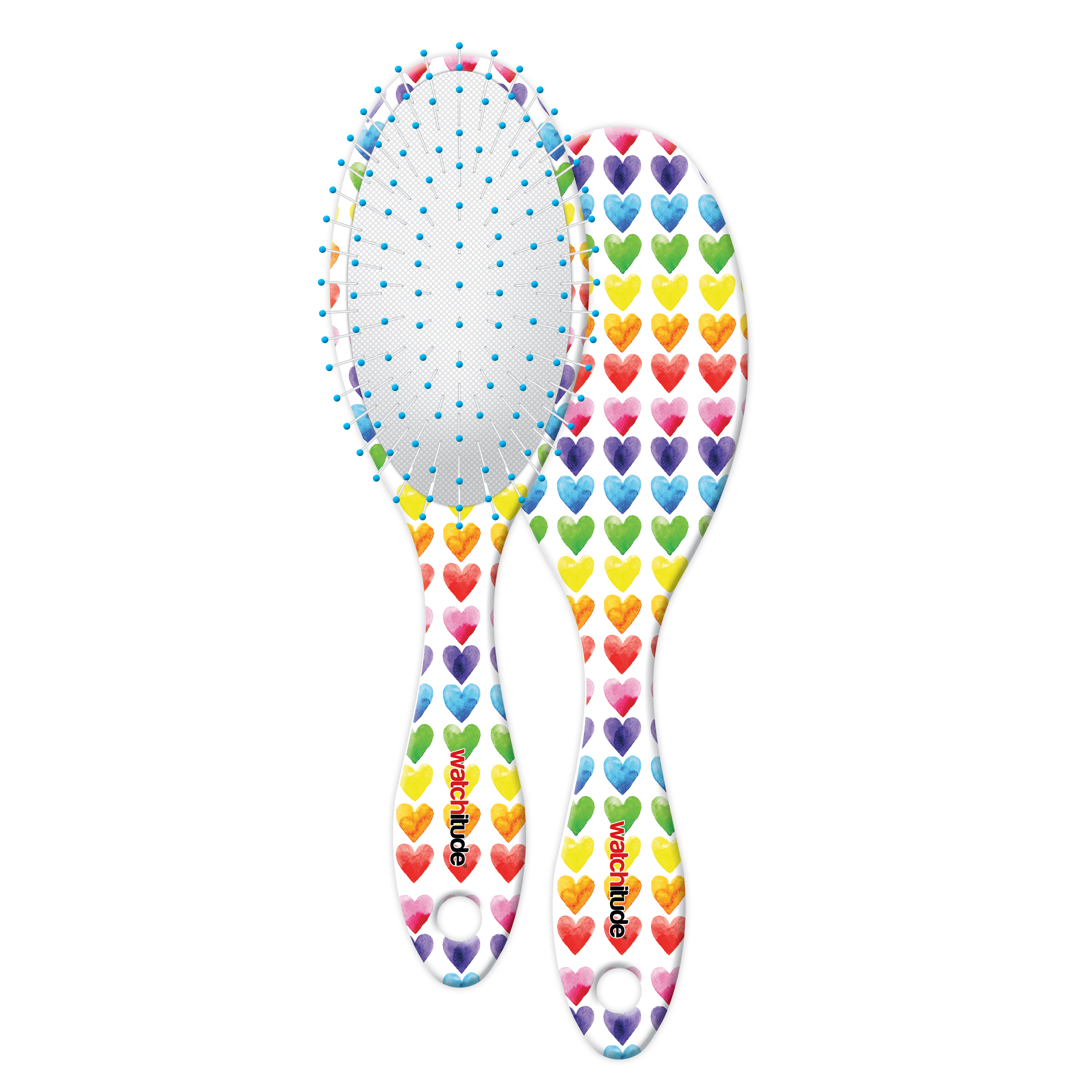 Watercolor Hearts - Watchitude Scented Hairbrush image number 1