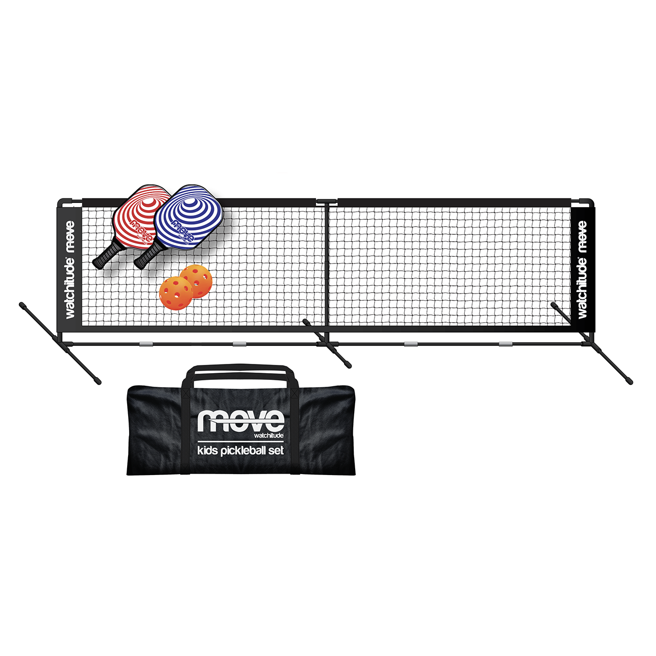 Indoor / Outdoor Kids PickleBall Set - 2 Soft Pickleballs 2 Pickleball Paddles 10' Net image number 0