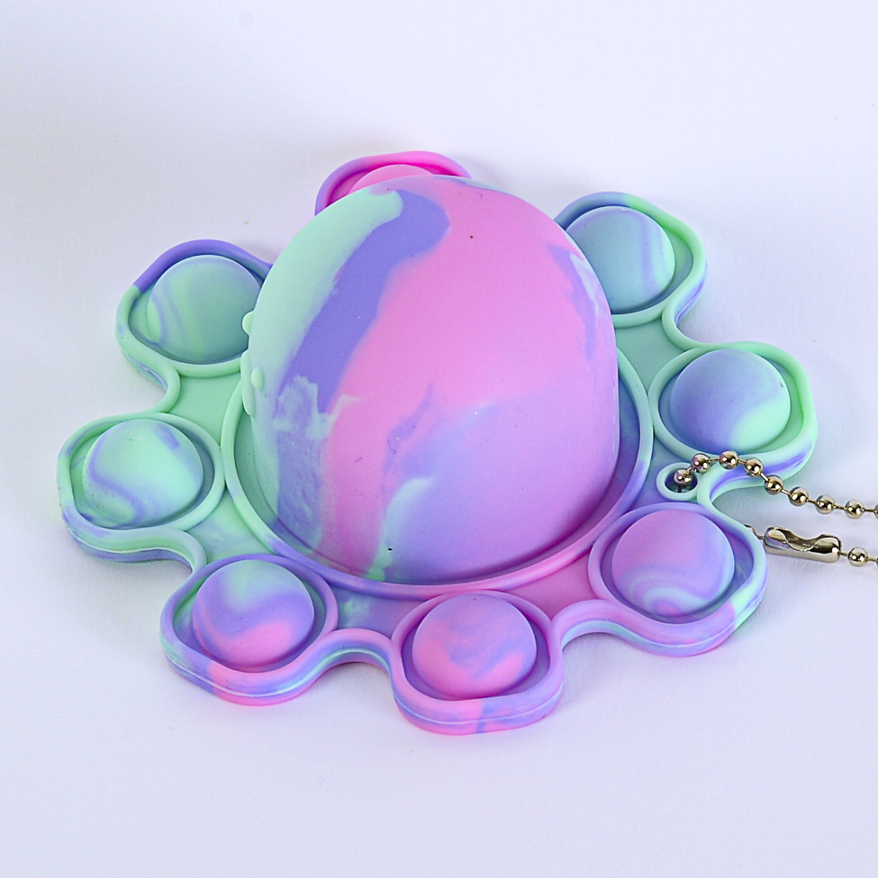 Tie Dye Octopop'd keychain - Watchitude Bubble Popping Toy image number 0