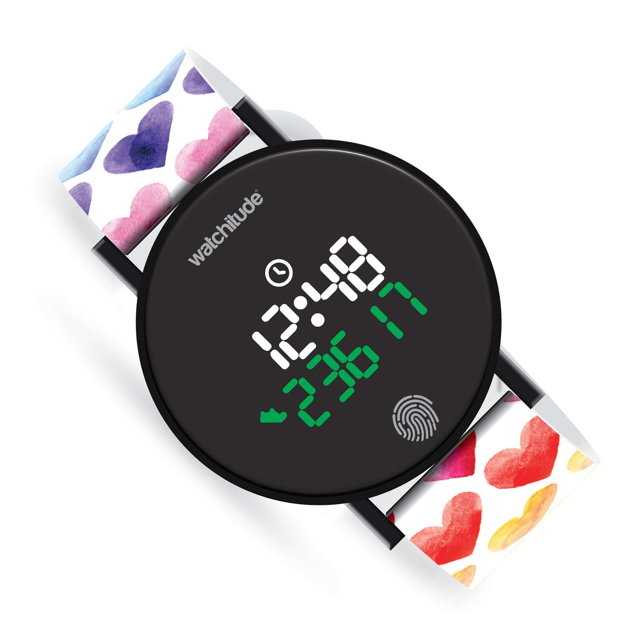Watercolor Hearts - Step Counter Watch - Pedometer - Fitness Tracker