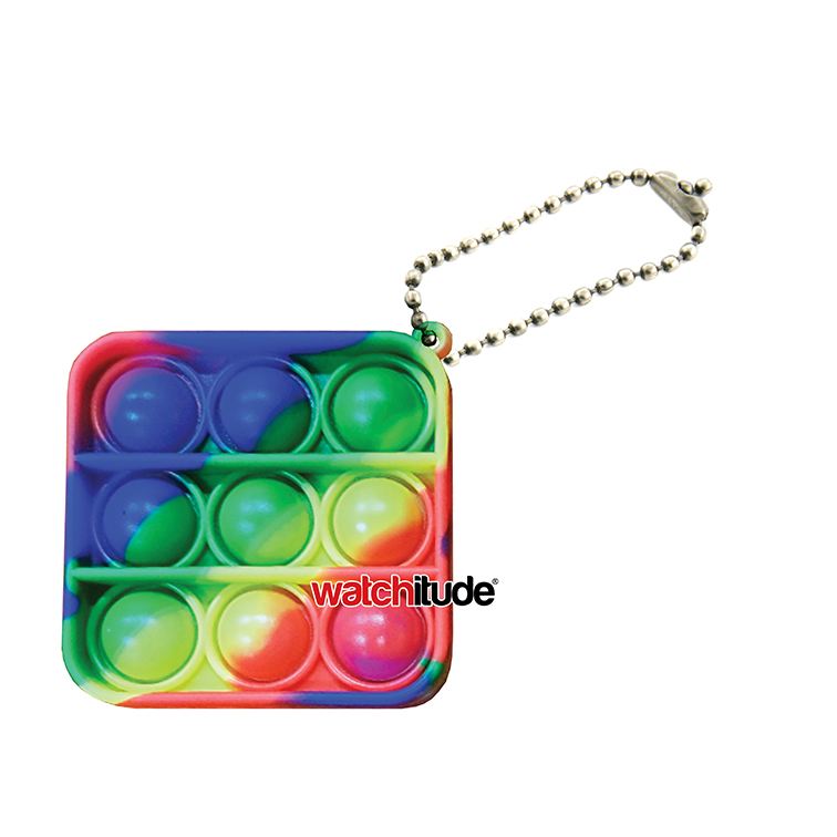 Square keychain, Rainbow - Watchitude Bubble Popping Toy