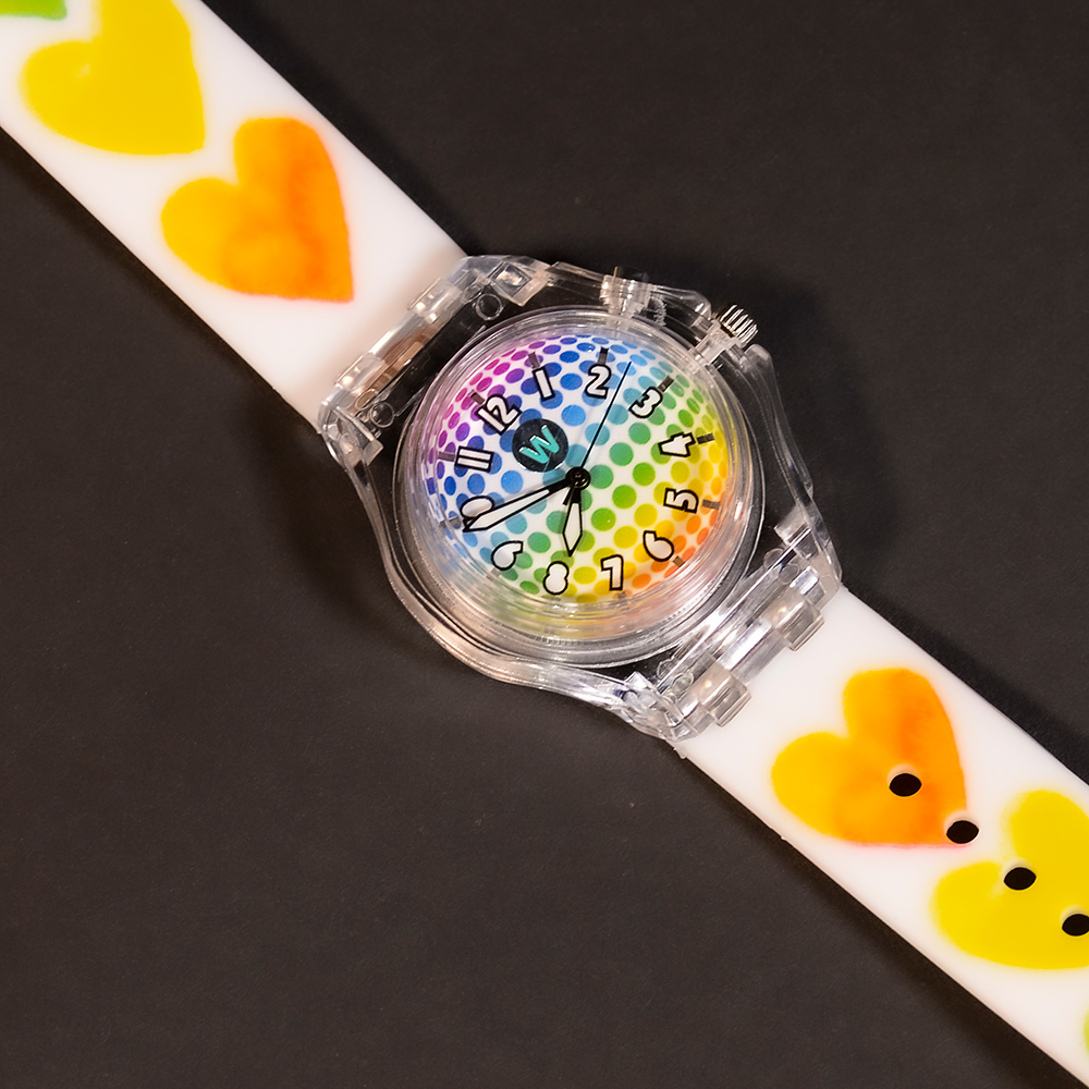 Watercolor Hearts - Watchitude Glow - Led Light-up Watch