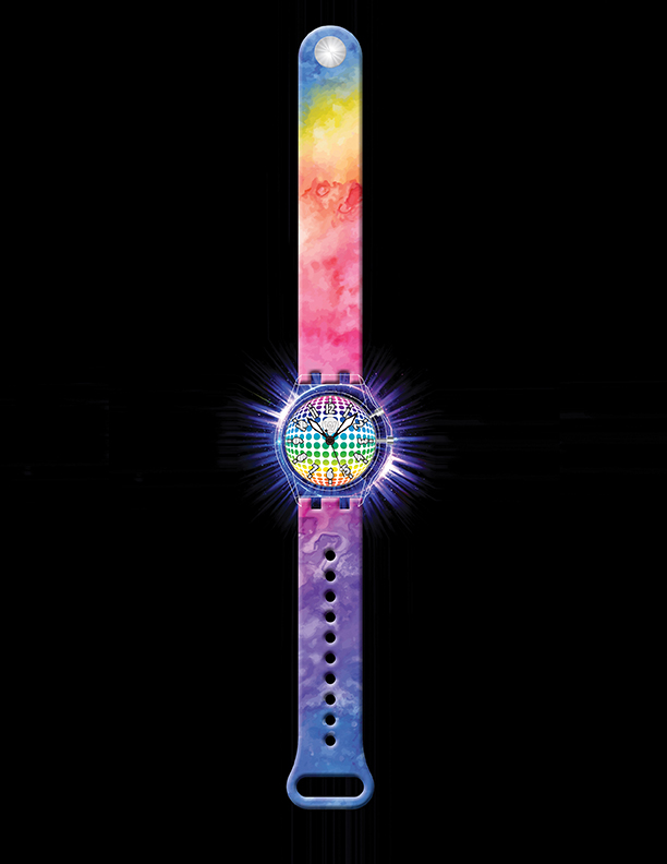 Rainbow Tie Dye - Watchitude Glow - Led Light-up Watch image number 2