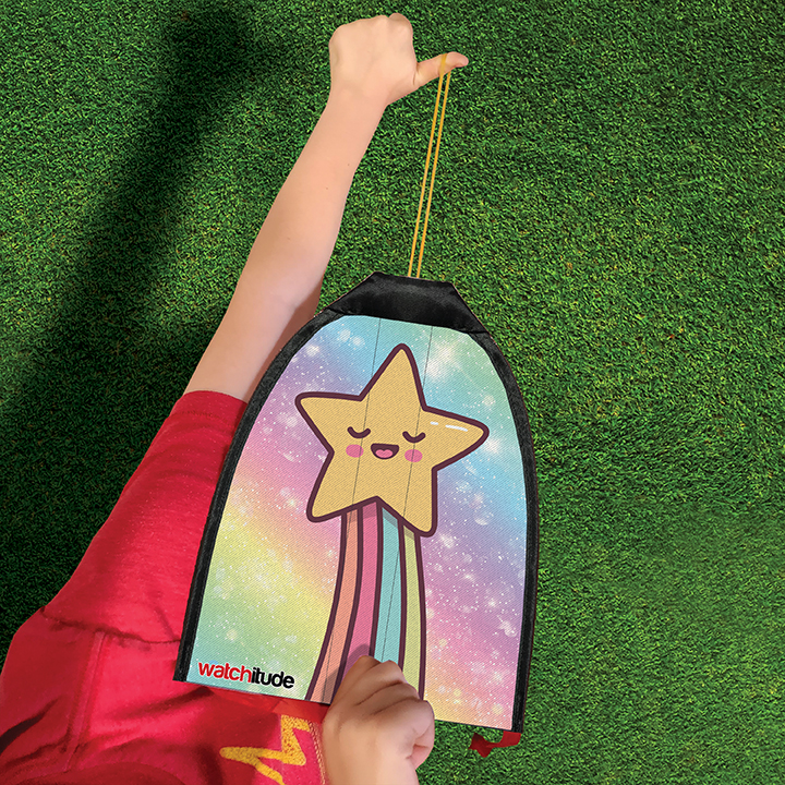 Rubber Band Rocket Kite - Shooting Star & Rainbow