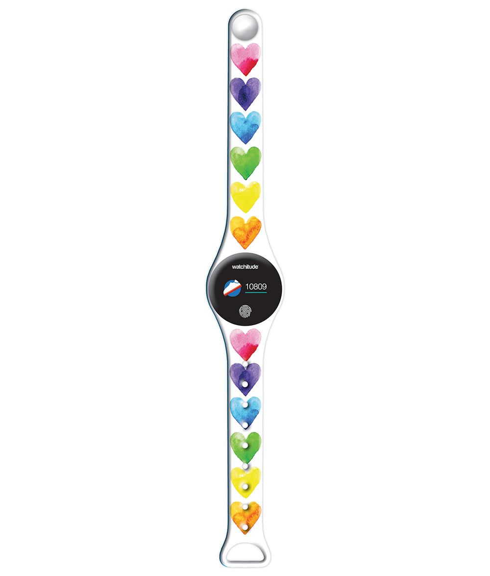 Watercolor Hearts - Watchitude Move2 - Kids Activity Plunge Proof Watch image number 2