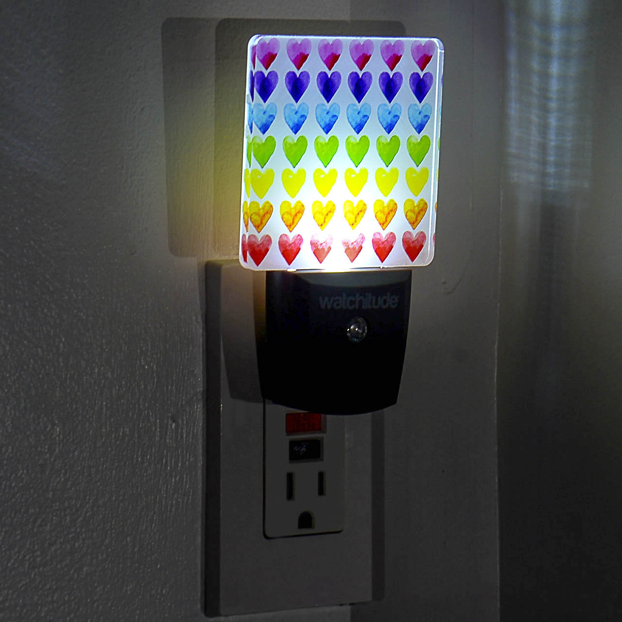 Watercolor Hearts - Watchitude LED Night Light