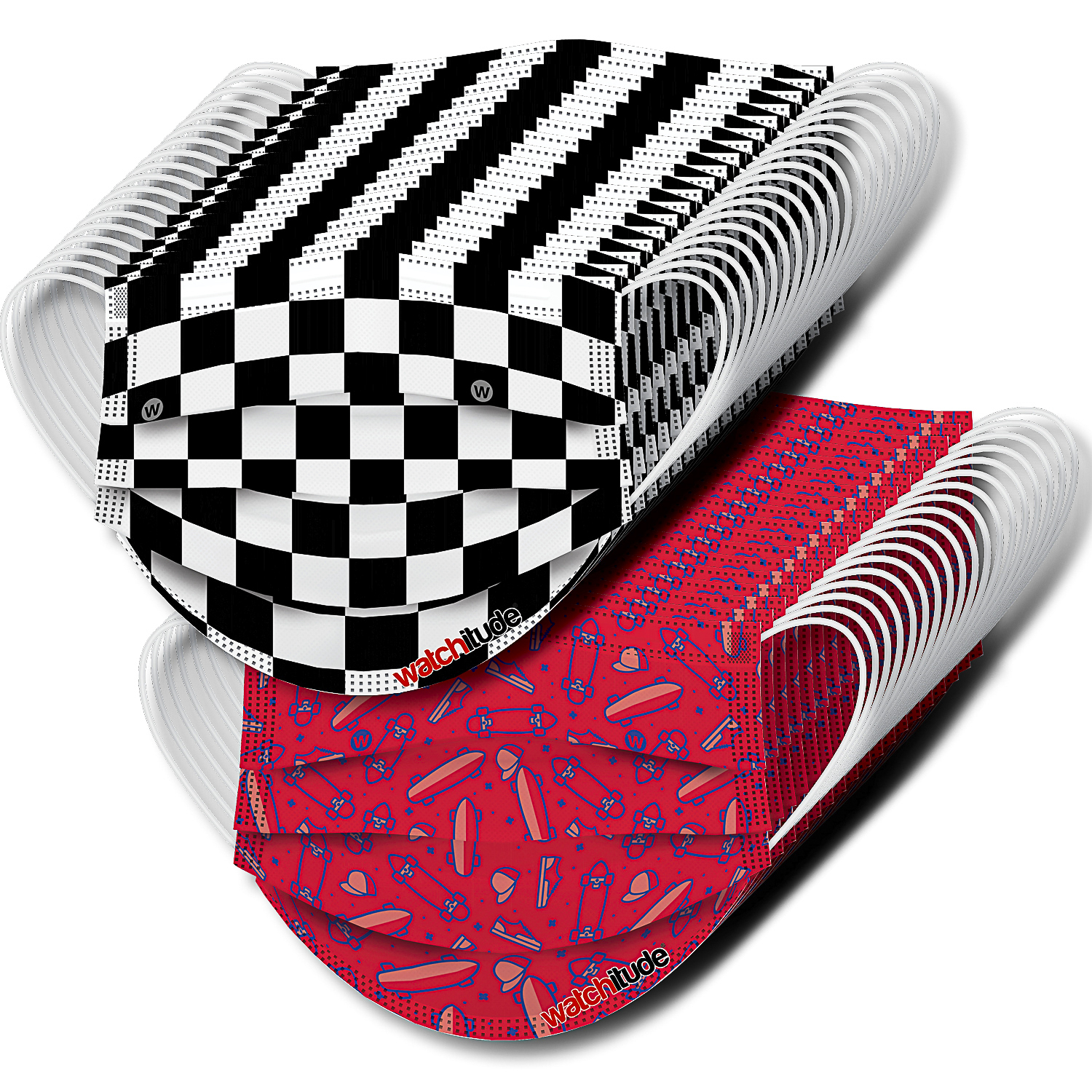 Skater & Checkers - Watchitude Kids Fun Masks (36-pack)