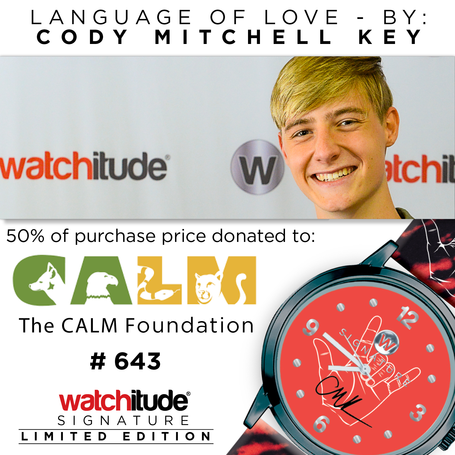 Language of Love - Cody Mitchel Key Signature watch