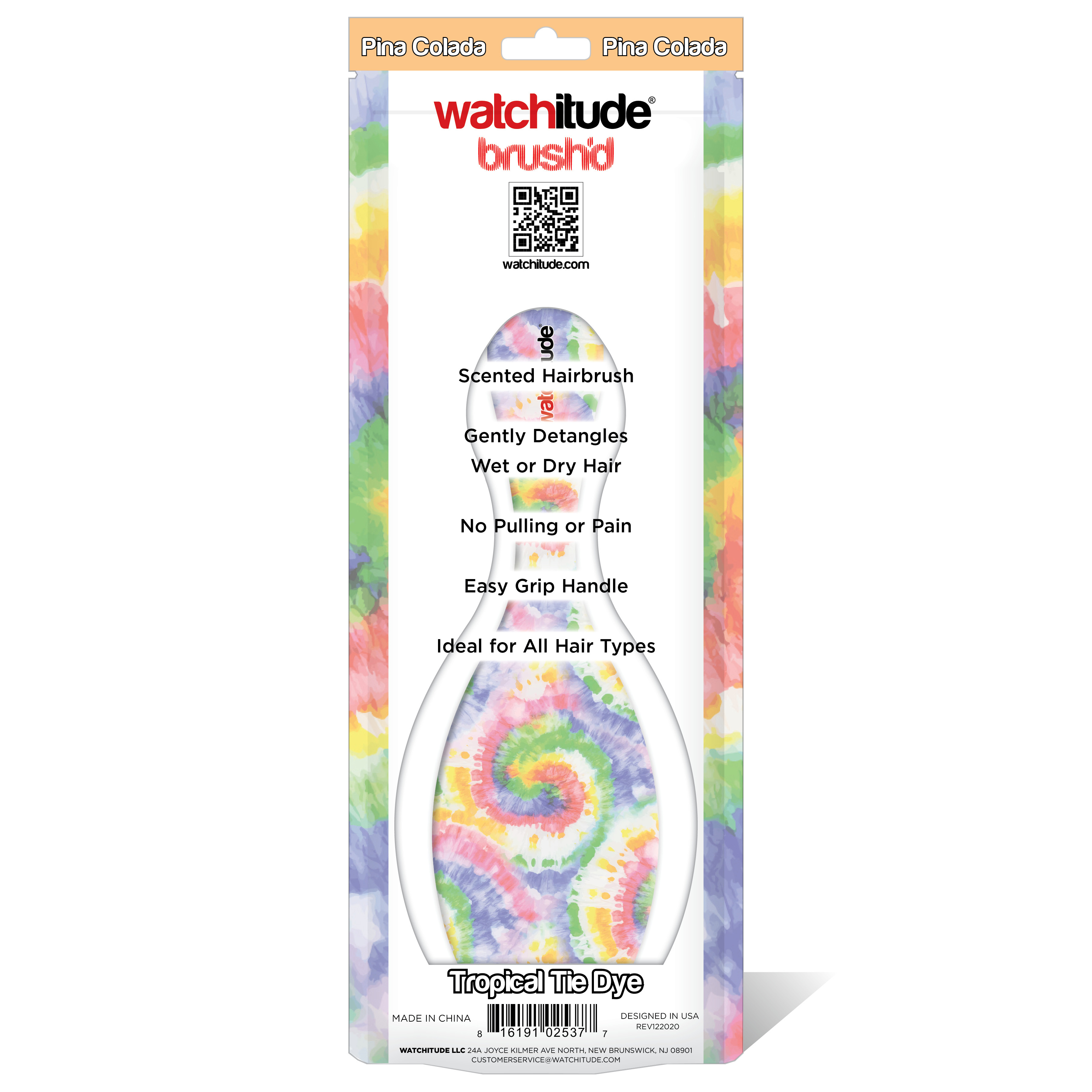 Tropical Tie Dye - Scented Hair Brush by Watchitude image number 1
