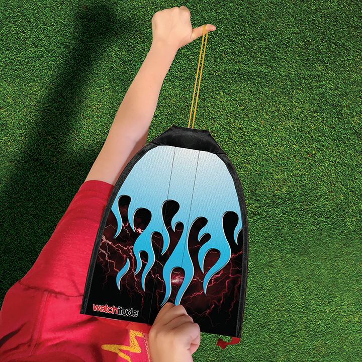 Rubber Band Rocket Kite - Fire Storm - Red & Blue