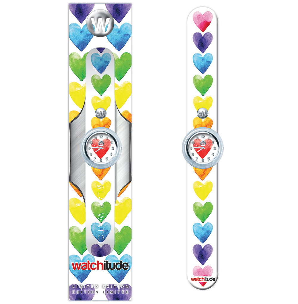 Watercolor Hearts - Watchitude Slap Watch image number 2